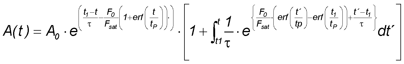 Formula A(t) for Gaussian pulse