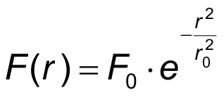 Formula F(r) for Gauss pulse