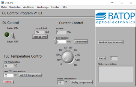 Diode Laser Module GUI