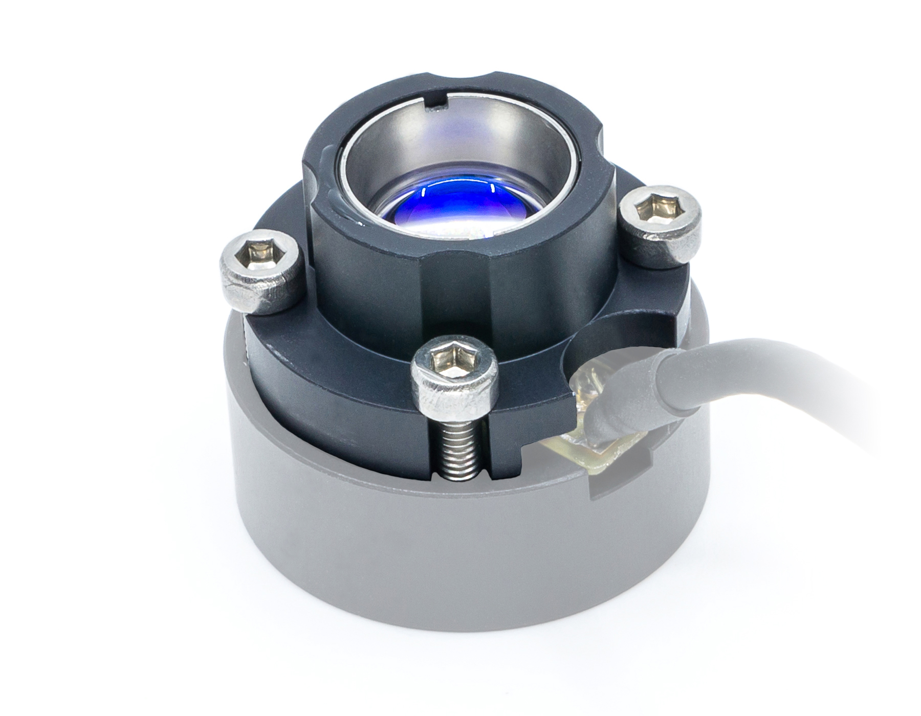 Mounted optical focusing lens